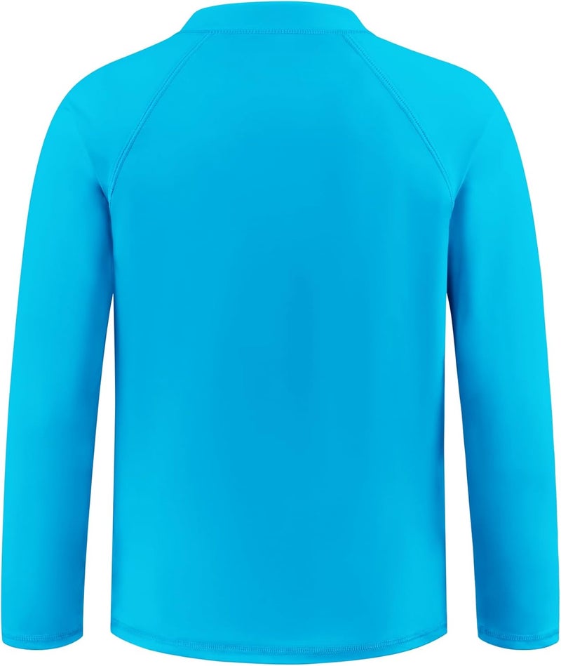 Semois Boys UPF 50+ Rash Guard Toddler Zipper Swim Shirts Long Sleeve Zip Up Sun Protection Rashguard Water Beach Shirts Quick Dry - Image 2